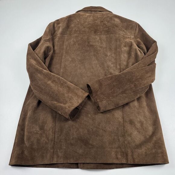 J.Crew Men’s Brown Label Suede‎ Leather Coat / Jacket Large Zipper Lining Toggle - Picture 11 of 13